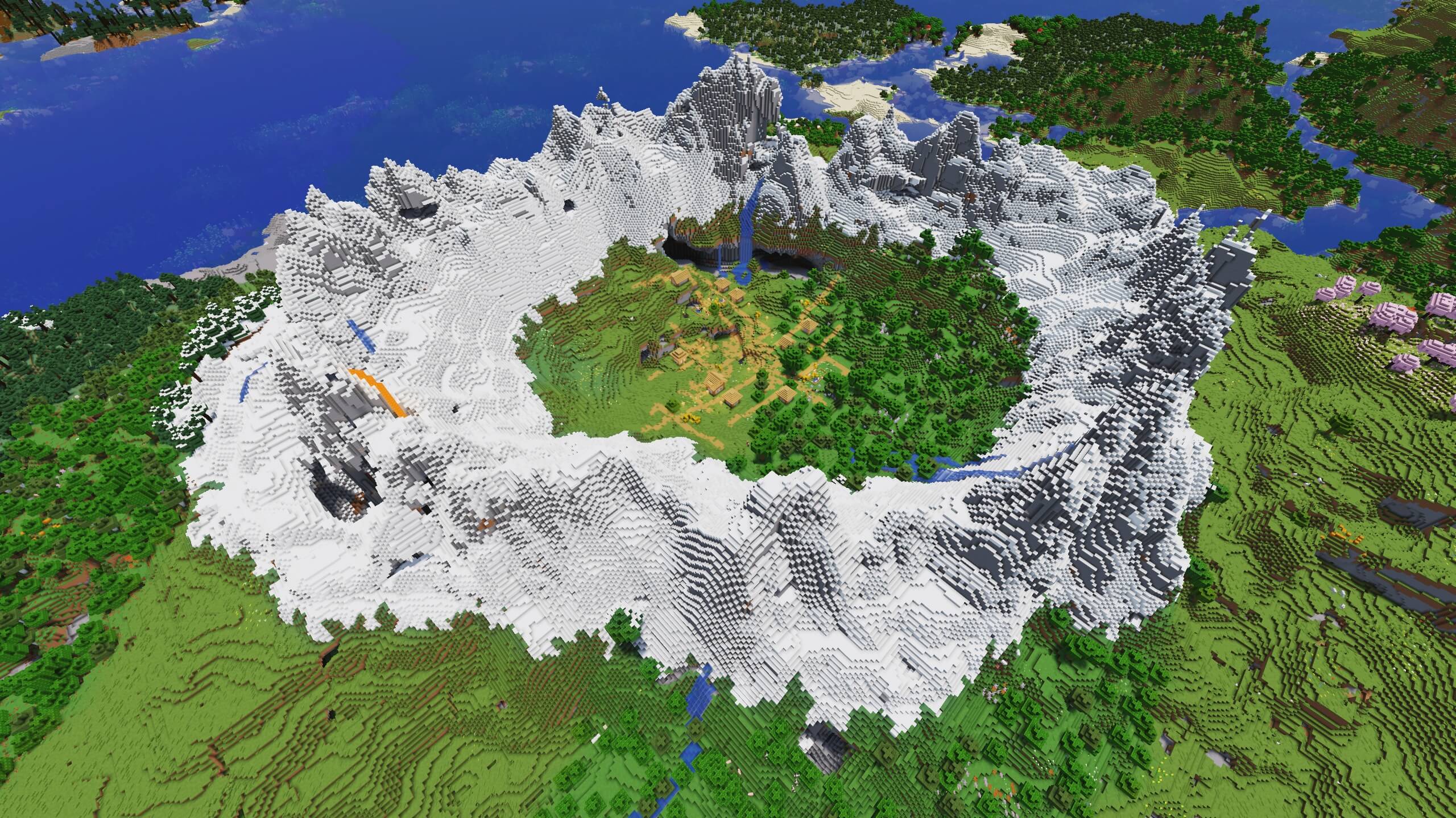 Seed 110: Mountain Circle Flower Forest Village