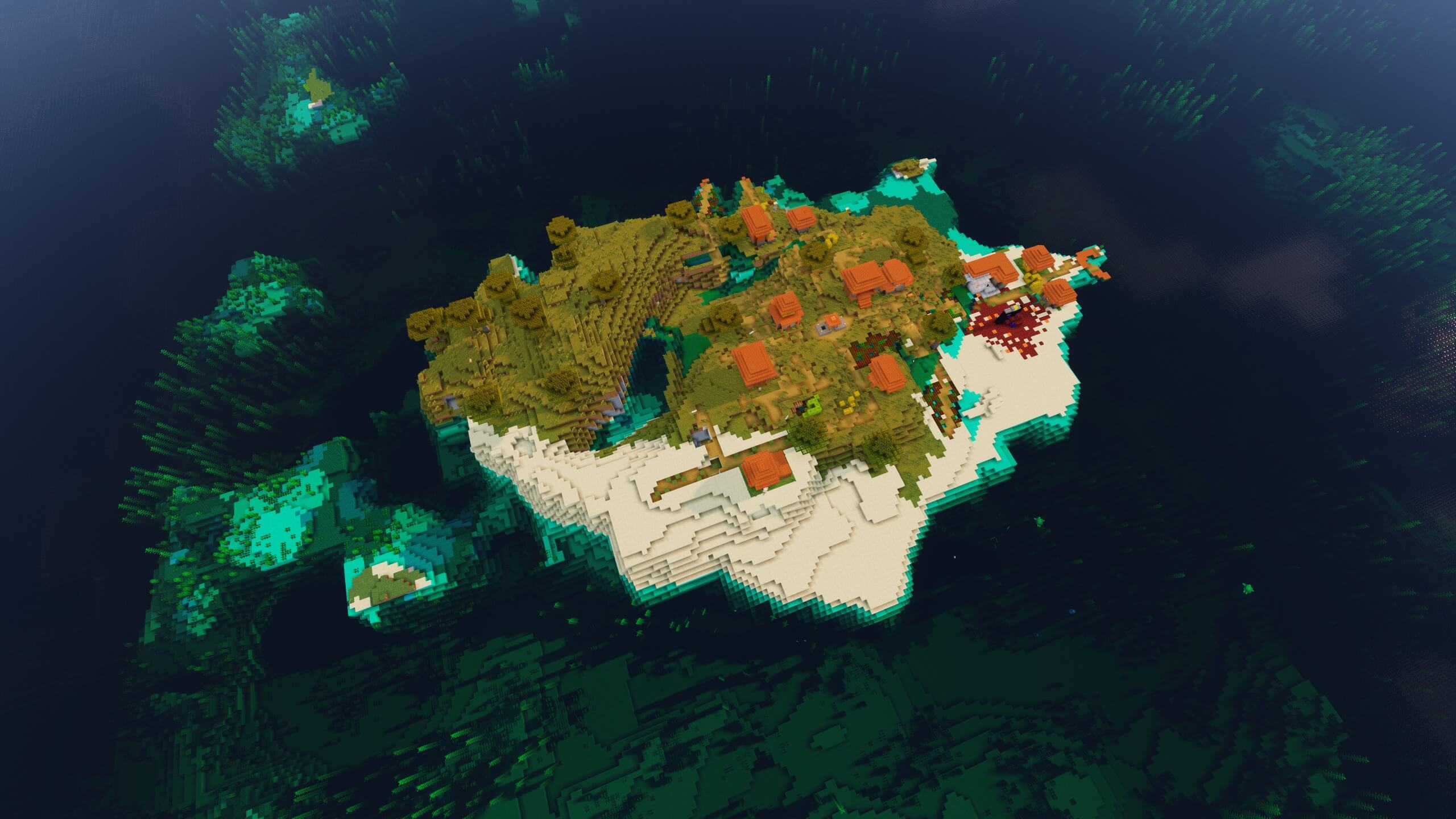Seed 141: Ruined Portal Village Island