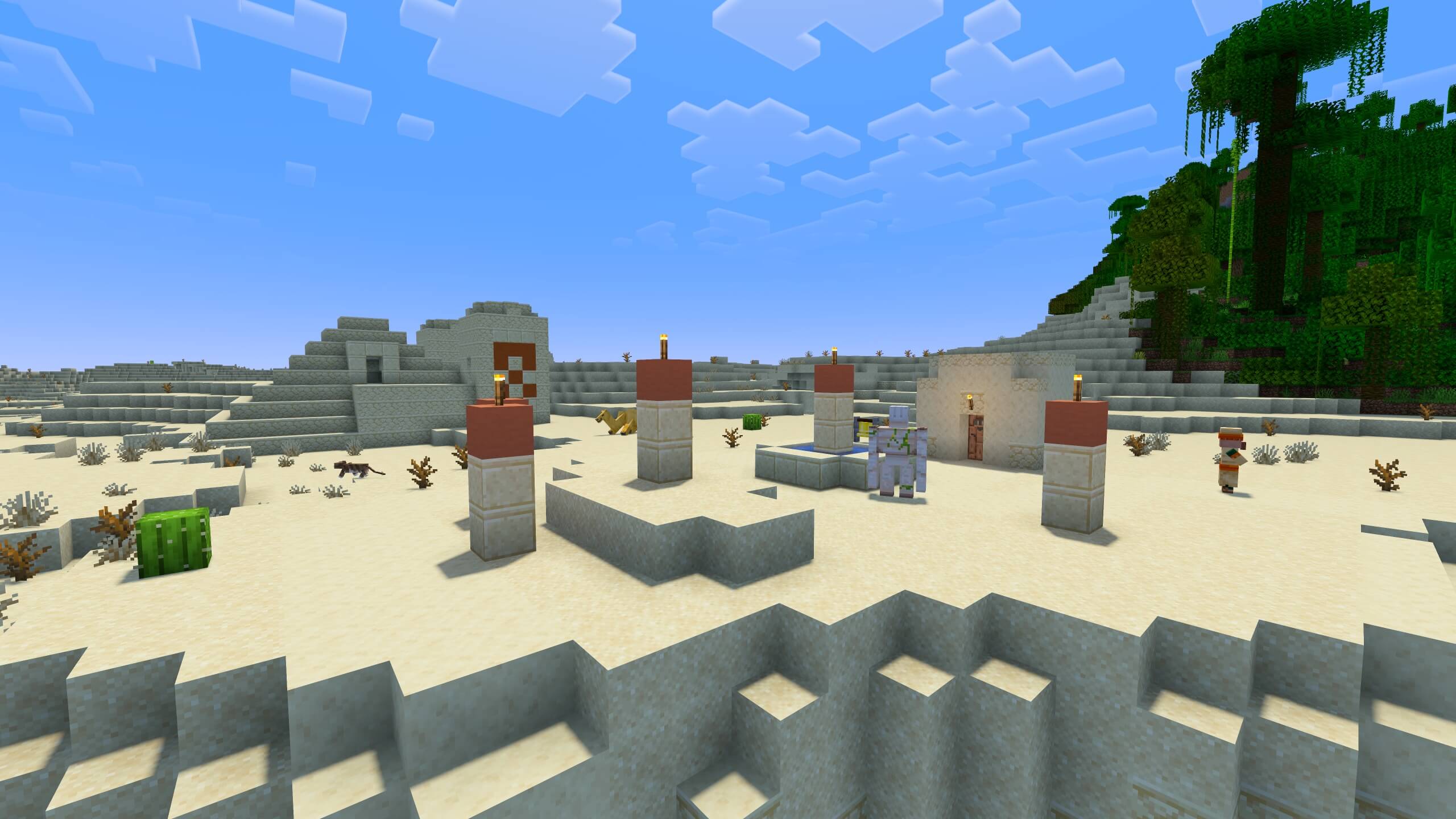 Seed 33: Desert Temple and Mini Village