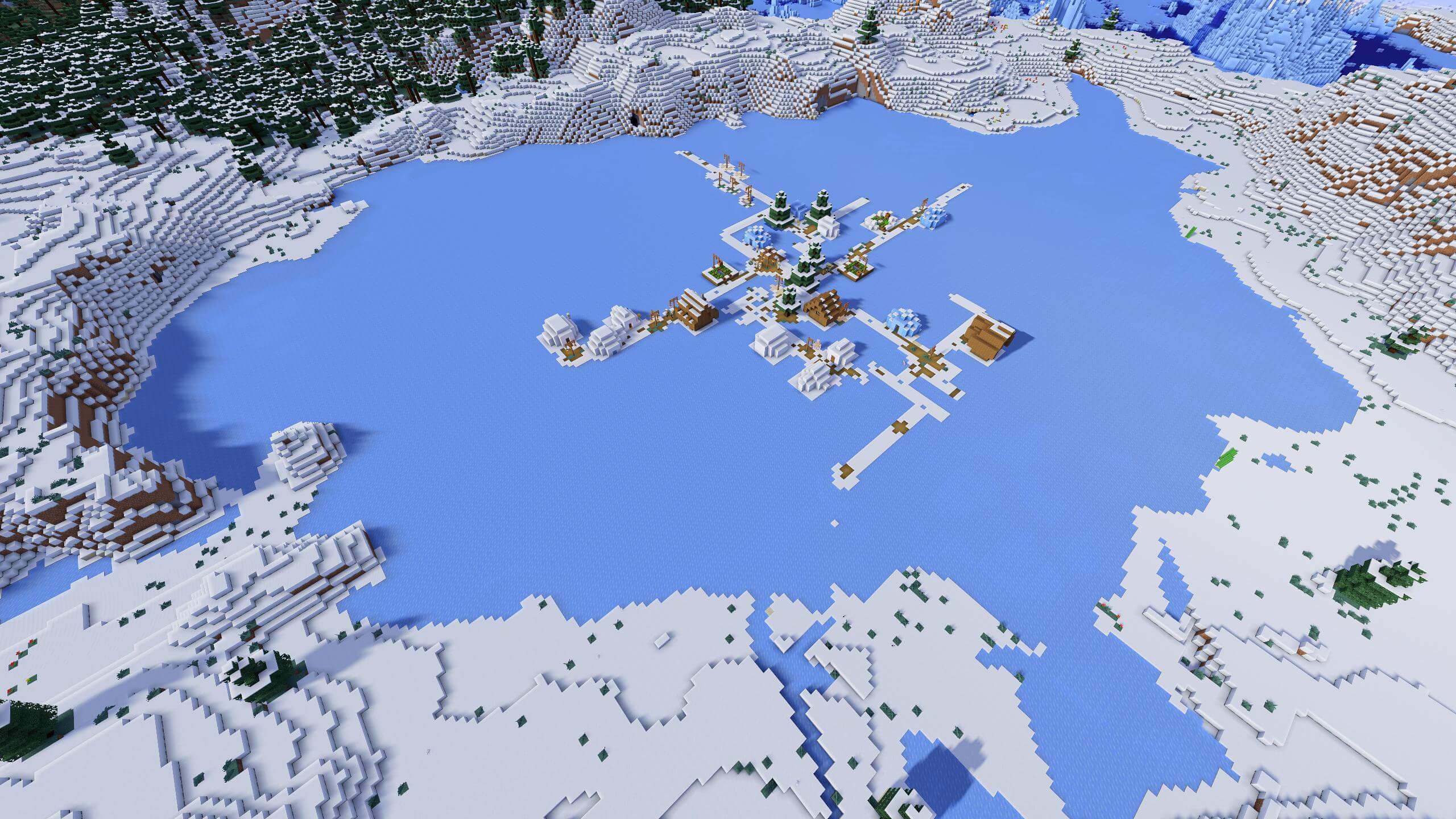 Seed 53: Frozen Lake Village and Igloo