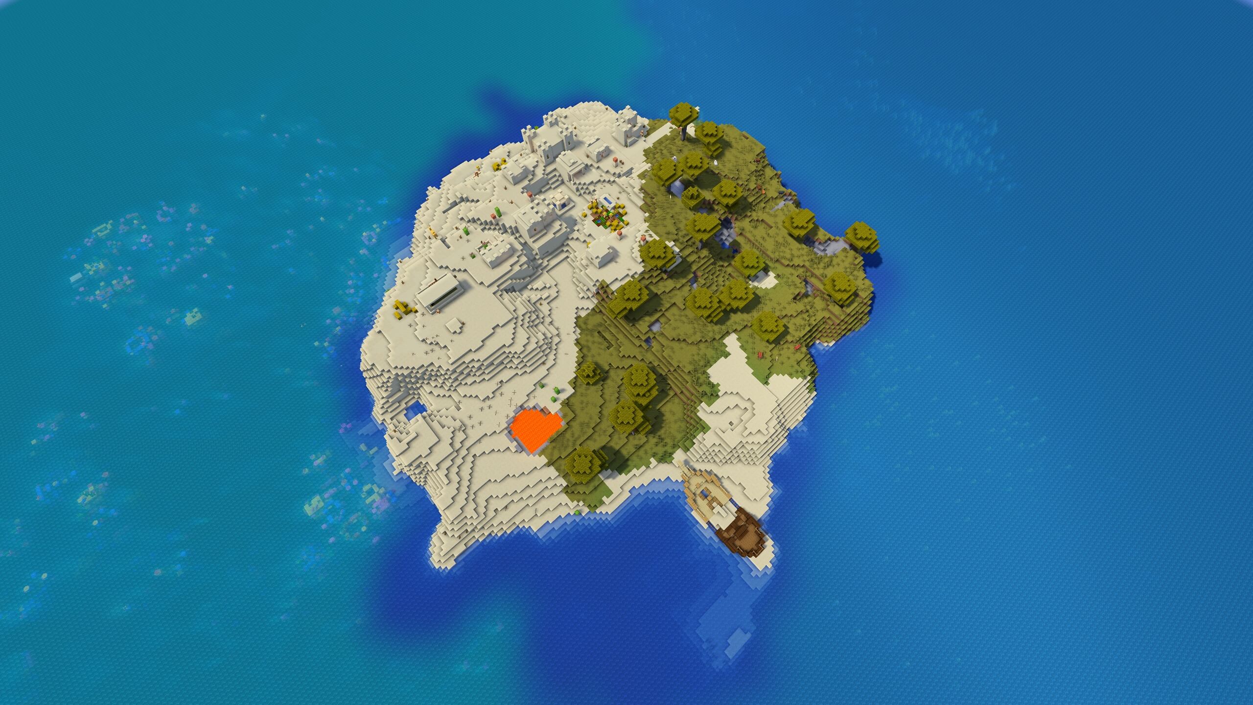 Seed 54: Shipwreck and Village Island