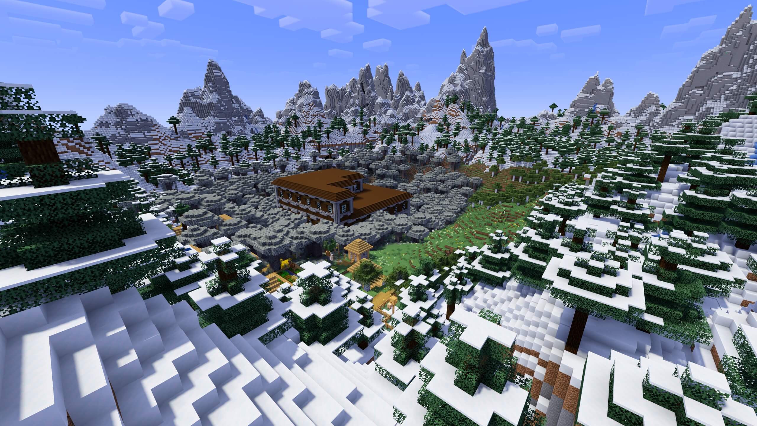 Seed 60: Mountain Circle With Village and Mansion