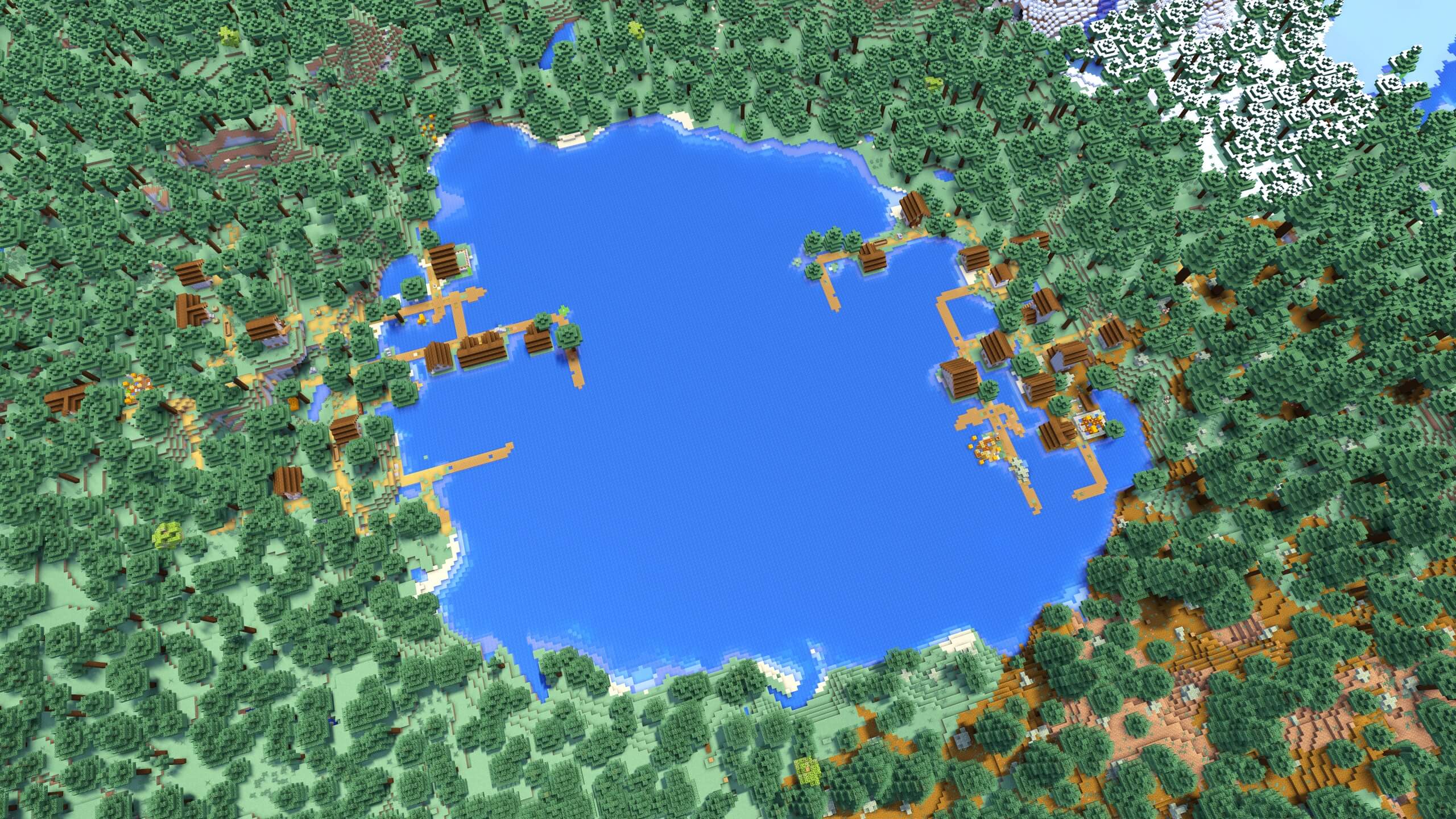Seed 62: Double Taiga Village Lake