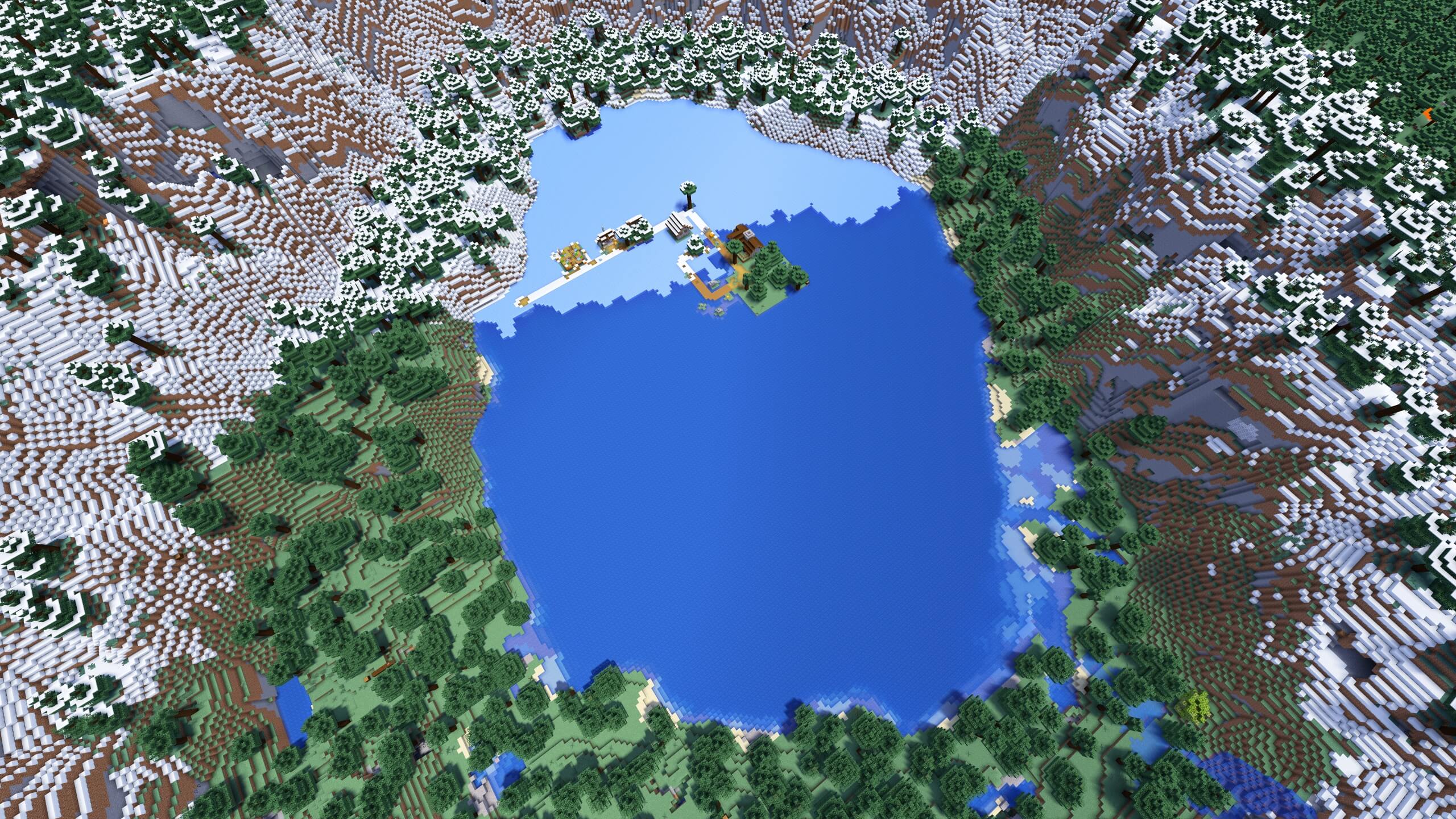 Seed 73: Partly Frozen Lake Village