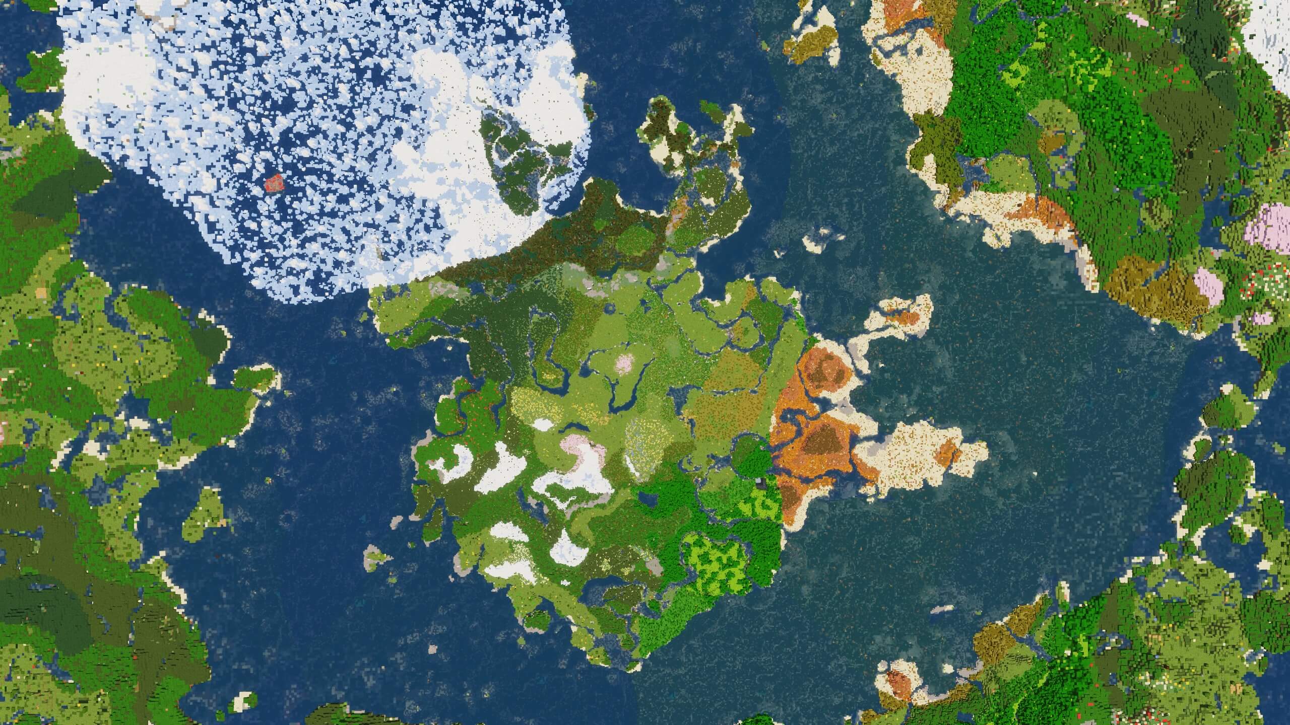 Seed 75: Nearly All Biome Continent
