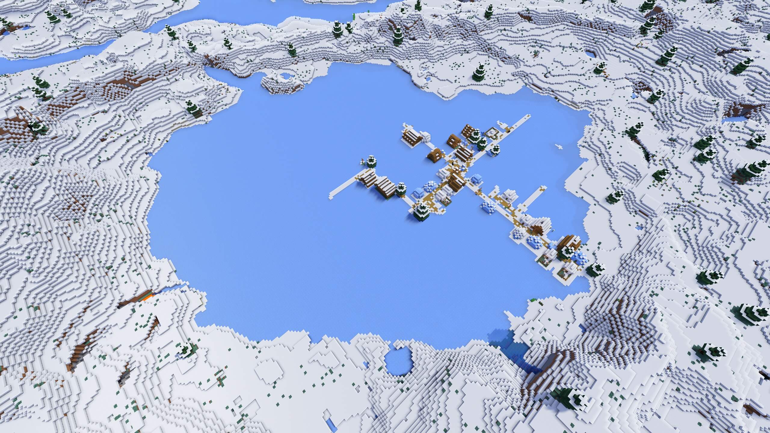 Seed 93: Frozen Lake Igloo Village