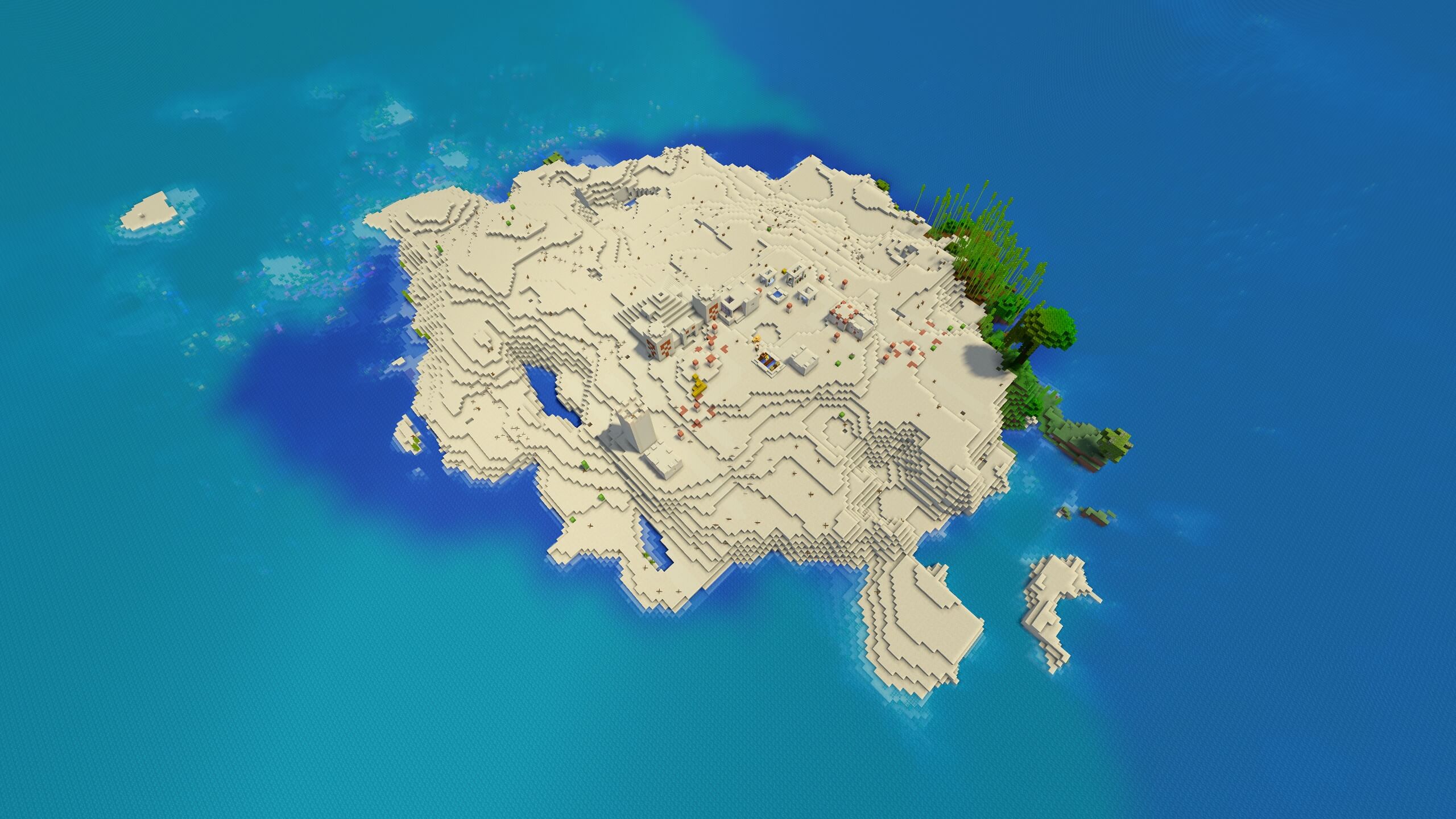 Seed 95: Desert Temple Village Island